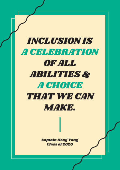 Inclusion is a celebration of all abilities & a choice that we can make - Captain Heng Yong